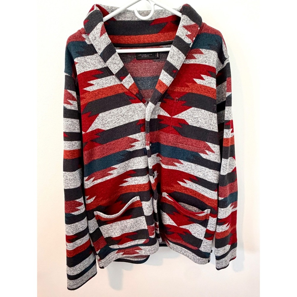 Junk Food Clothing Company Mens Pullover Sweater L Southwestern Aztec Pattern